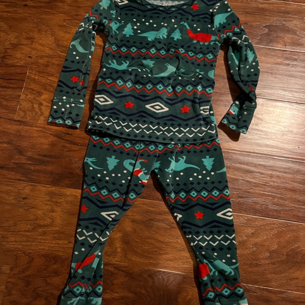 Kids Green Dinosaur Pajamas